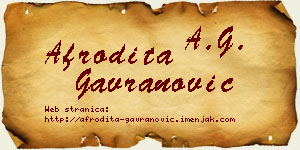 Afrodita Gavranović vizit kartica